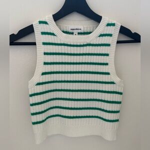 green/white striped top
